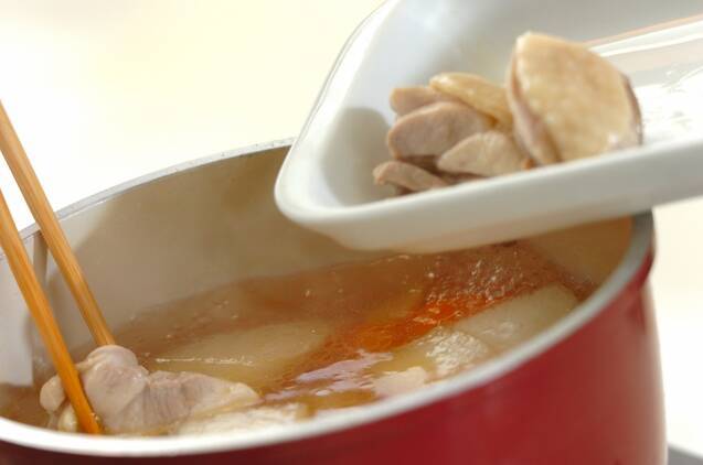 冬瓜と鶏肉の中華風お雑煮の作り方の手順4