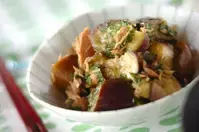 蒸しナスとツナの大葉和え