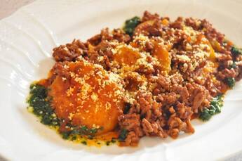 白ナスのミートソース