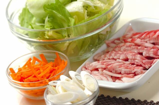 豚レタス丼の作り方の手順2