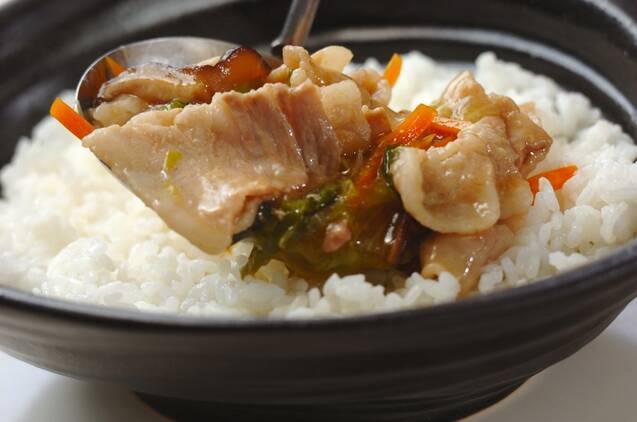 豚レタス丼の作り方の手順4