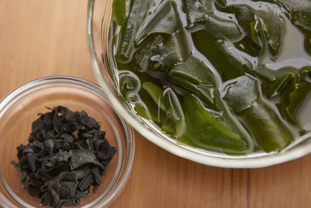 チキンボーンブロスで焼き肉屋さんのわかめスープの作り方の手順1