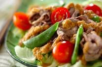 牛しゃぶのおかずサラダ玉ネギドレッシング