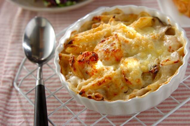 エビとキノコのグラタン