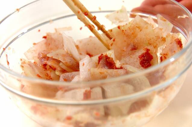 冬瓜の梅カツオ和えの作り方の手順3