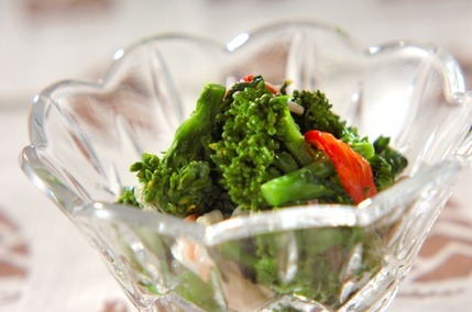 菜の花のワサビ漬け和え