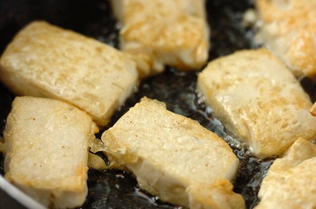 甘辛でご飯がススム！絹ごし豆腐の卵とじ丼の作り方の手順3