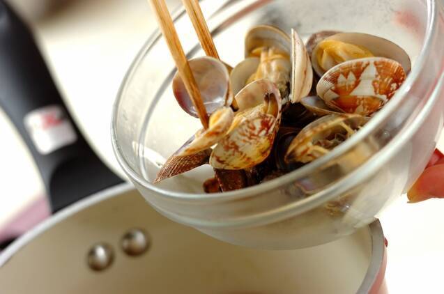 アサリと菜の花のリゾットの作り方の手順3