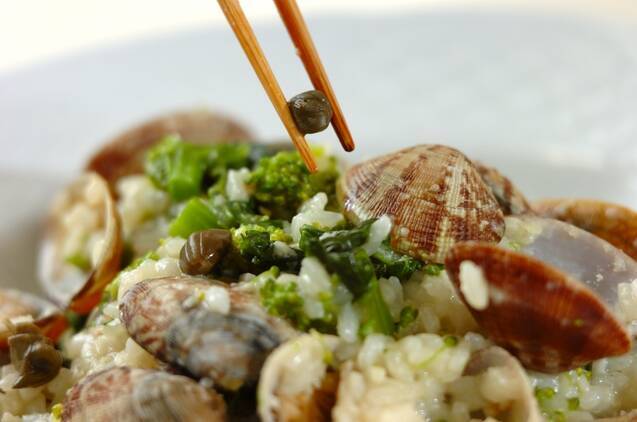 アサリと菜の花のリゾットの作り方の手順8