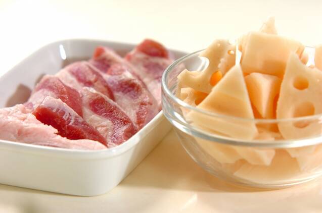 豚バラ肉と根菜のせいろ蒸しの作り方の手順1