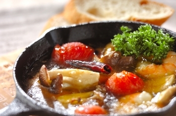 エビのアヒージョ