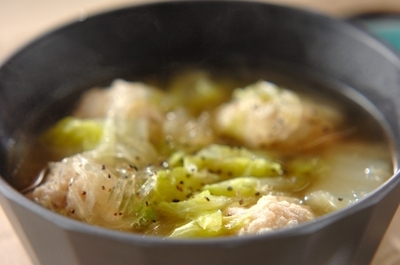鶏団子と白菜の春雨スープのレシピ 作り方 E レシピ 料理のプロ