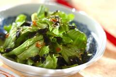 レタスとワカメのラー油和え