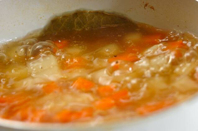 サイコロ野菜の食べるスープの作り方の手順2