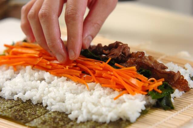 焼肉のり巻きの作り方の手順4