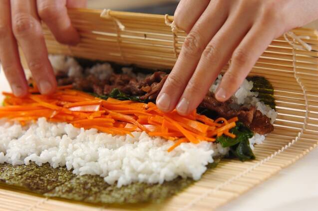 焼肉のり巻きの作り方の手順5