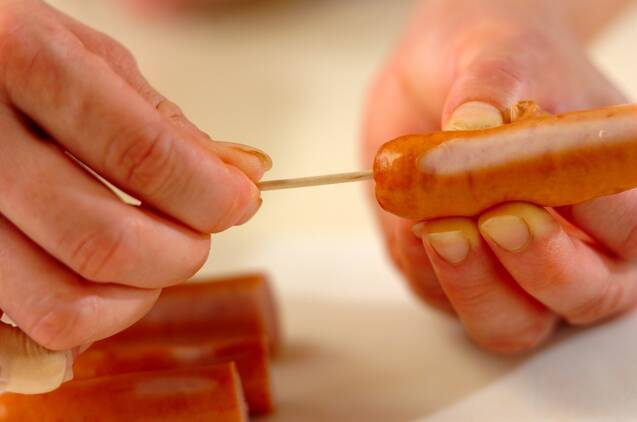 ミニアメリカンドッグの作り方の手順1