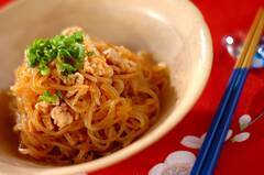 しらたきの鶏そぼろ炒め