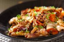 イカとネギのオイスター炒め