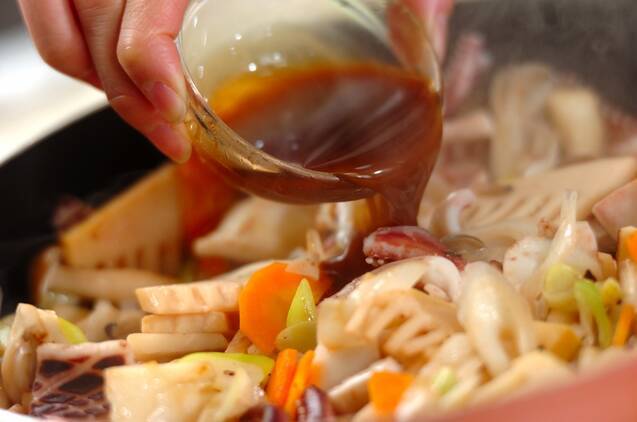 イカとネギのオイスター炒めの作り方の手順5