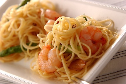 エビ入りペペロンチーノ