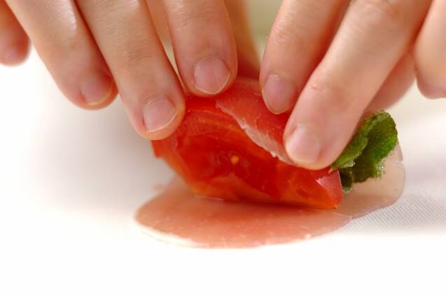 アイスプラントの生ハム巻きの作り方の手順2