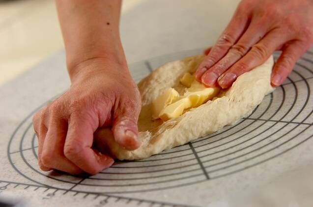 紫芋とカボチャの2色のちぎりパンの作り方の手順3