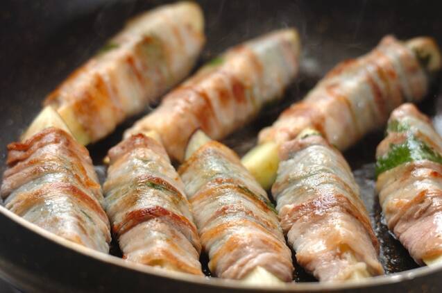 ナスと大葉の豚肉巻きの作り方の手順4