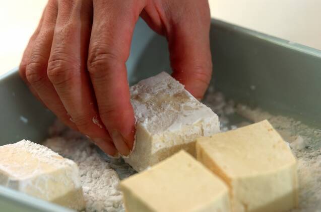 揚げ豆腐のキノコあんかけの作り方の手順5