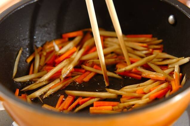 ゴボウのツナマヨ和えの作り方の手順3