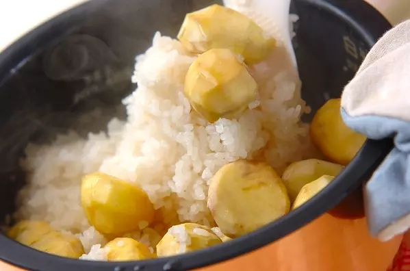 秋の味覚!もちもち栗おこわの作り方2