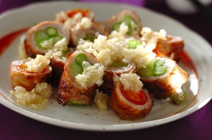 野菜の肉巻き塩ダレがけ