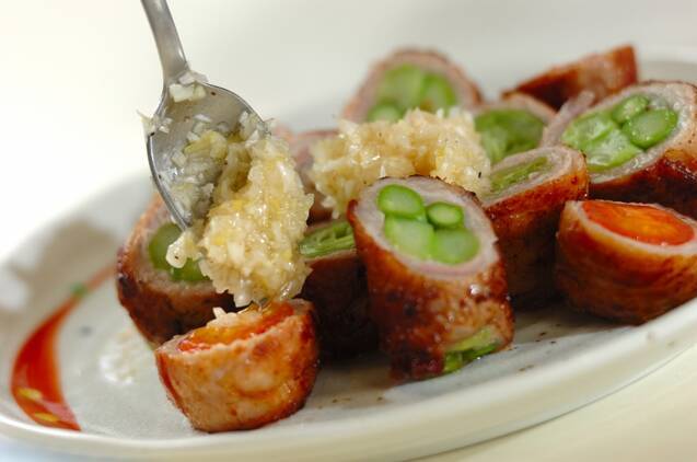 野菜の肉巻き塩ダレがけの作り方の手順7