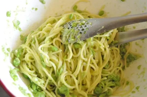 グリンピースのスパゲティーの作り方3