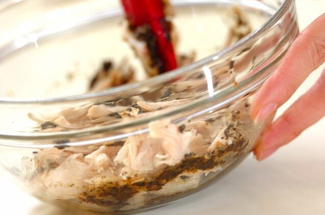 鶏ささ身のゴマみそ和えの作り方の手順3