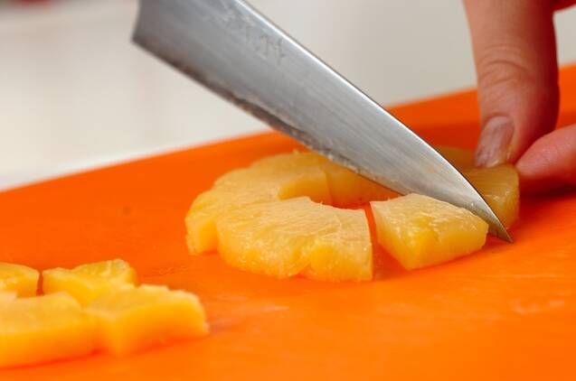 パイナップルのキャラメルお豆腐チーズケーキの作り方の手順9