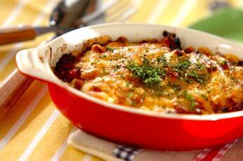 ナスのミートカレーグラタン