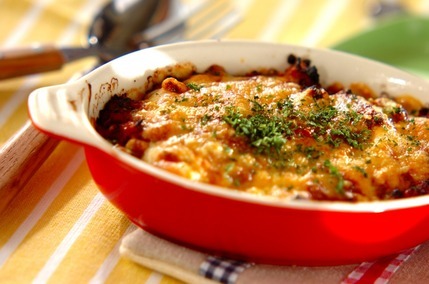 ナスのミートカレーグラタン