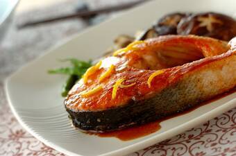 サーモンステーキユズバターしょうゆ