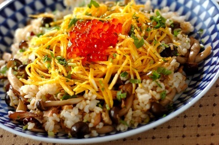 炒めキノコの混ぜ寿司