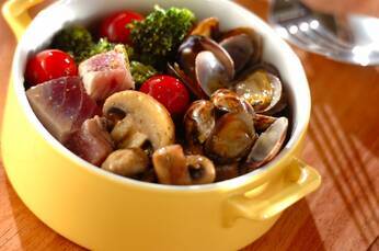 マグロとアサリのオイル煮