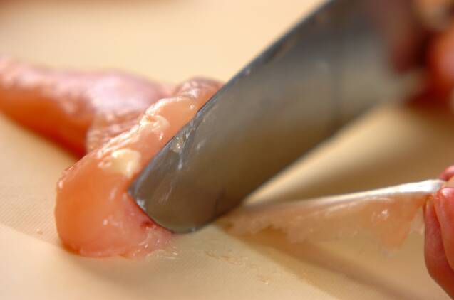 ささ身とカブの和え物の作り方の手順1