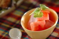 スイカとアロエのデザート