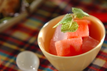 スイカとアロエのデザート