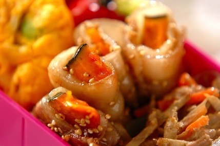 カボチャの豚肉巻き