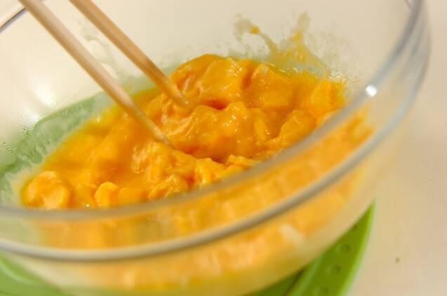 火を使わないでオムライスプレートの作り方の手順4