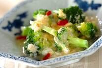 カニとブロッコリーの卵とじ