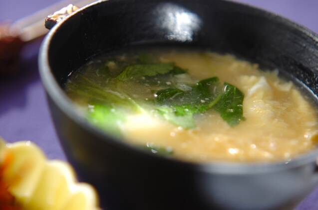 ミツバと卵のすまし汁