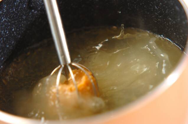 ミツバと卵のすまし汁の作り方の手順2