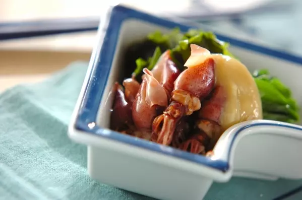 ホタルイカとワケギの酢みそがけ